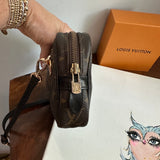 The Junco Crossbody - Vintage Monogram in Black