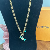 Sweet Like Candy - LV Charm Necklace with GF Cuban Chain