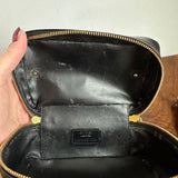 The Junco Crossbody/Clutch - Vintage Gucci Bamboo Cosmetic Bag in Black Leather