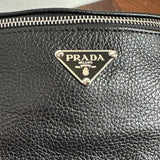 Black Leather Prada Tag Sling/Fanny Pack Bag