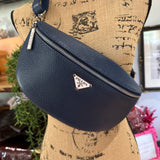 Navy Leather Prada Tag Sling/Fanny Pack Bag Silver (larger)