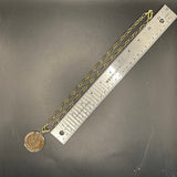 Large Brown LV Trunks & Bags Zipper Pull on Gold-Filled Paperclip Chain
