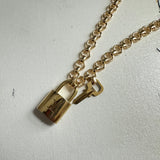 Key to My Heart Necklace - Upcycled LV Padlock on Gold-Filled Chain