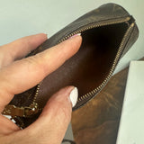 The Junco Wristlet - Vintage LV Monogram Papillon in Dark Brown