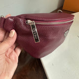 Plum Leather Prada Tag Sling/Fanny Pack Bag
