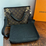 The Swan Crossbody - Vintage Monogram in Black