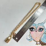 Key to My Heart Necklace - Upcycled LV Padlock on Gold-Filled Chain