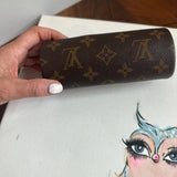 The Junco Wristlet - Vintage LV Monogram Papillon in Dark Brown