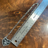 Prada Heart Bag Tag Necklace - Black/Silver on WHITE Gold-Filled Paperclip Chain