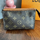 The Junco - Vintage Monogram Pouch in Tan