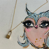 LV Lock Charm on Delicate Gold-Filled Chain