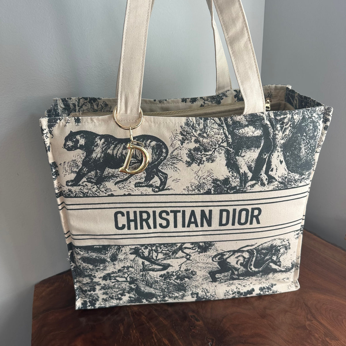 The Tote Bag - Canvas Dior in Cream/Graphite – Beauty Bird Vintage