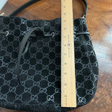 The Peacock Crossbody - Vintage Suede GG in Black