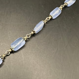 LV Pendant on Pale Blue Chalcedony Necklace