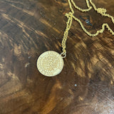 Large Matte Gold LV Trunks & Bags Charm on Matte-Gold Rolo Chain
