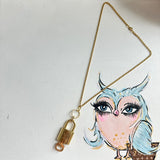 Key to My Heart Necklace - Upcycled LV Padlock on Gold-Filled Chain with Blingy Circle