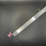 Pink Resin LV Pendant on Gold-Filled Paperclip Chain Necklace