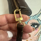 The Junco Wristlet - Vintage LV Monogram Papillon in Dark Brown