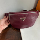 Plum Leather Prada Tag Sling/Fanny Pack Bag