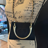 The Junco Crossbody Bag with Gold Handles - Black Dior