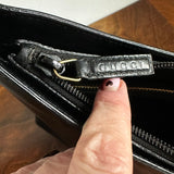 The Grackle - Vintage Gucci Bamboo Shoulder Bag in Black Leather