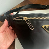 LARGE Black Nylon Prada Tag Sling/Fanny Bag