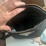 LARGE Black Nylon Prada Tag Sling/Fanny Bag