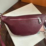 Plum Leather Prada Tag Sling/Fanny Pack Bag