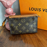 The Junco - Vintage Monogram Pouch in Tan