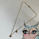 LV Charm Necklace on small GF Paperclip Link Chain