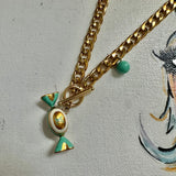Sweet Like Candy - LV Charm Necklace with GF Cuban Chain