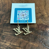 Upcycled LV Bag Charm Earrings