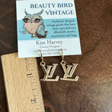 Upcycled LV Bag Charm Earrings