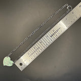 Prada Heart Bag Tag Necklace - Mint Green/Silver on White-Gold-Filled Paperclip Chain
