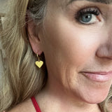 LV Heart Earrings - Simple Gold Hoops
