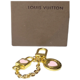 Louis Vuitton LV Lock Charm on Gold-Filled Paperclip Chain