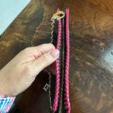 The Junco Wristlet - Vintage Monogram in Hot Pink