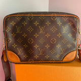The Sparrow Crossbody - Vintage Monogram in Tan