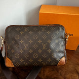 The Chat Crossbody - Vintage Monogram in Tan