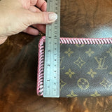 The Junco - Vintage Monogram Pouch in Barbie Pink