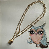 Key to My Heart Brass Padlock Double Layer Necklace