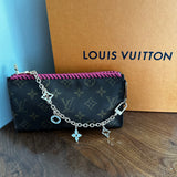 The Junco Wristlet - Vintage Monogram in Hot Pink