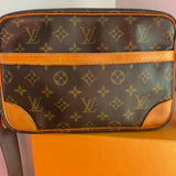 The Sparrow Crossbody - Vintage Monogram in Tan