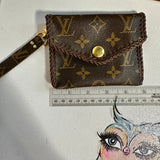 The Cardinal Card Holder/Wallet/Wristlet - Monogram in Chocolate