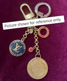 Large Matte Gold LV Trunks & Bags Charm on Matte-Gold Rolo Chain