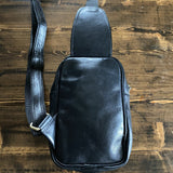 The Stork - Italian Leather Sling Bag with LV Monogram Embellishment