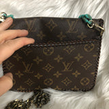 Kathy's Special Falcon - Turquoise Monogram Wristlet/Crossbody/Clutch with back pocket