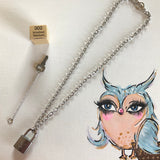 Key to My Heart Titanium Padlock Necklace with GF Cuban Link Chain