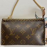 The Junco - Vintage Monogram in Gold Wristlet
