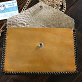 The Wren - Gold Vernis Vintage Wristlet/Crossbody/Clutch Bag